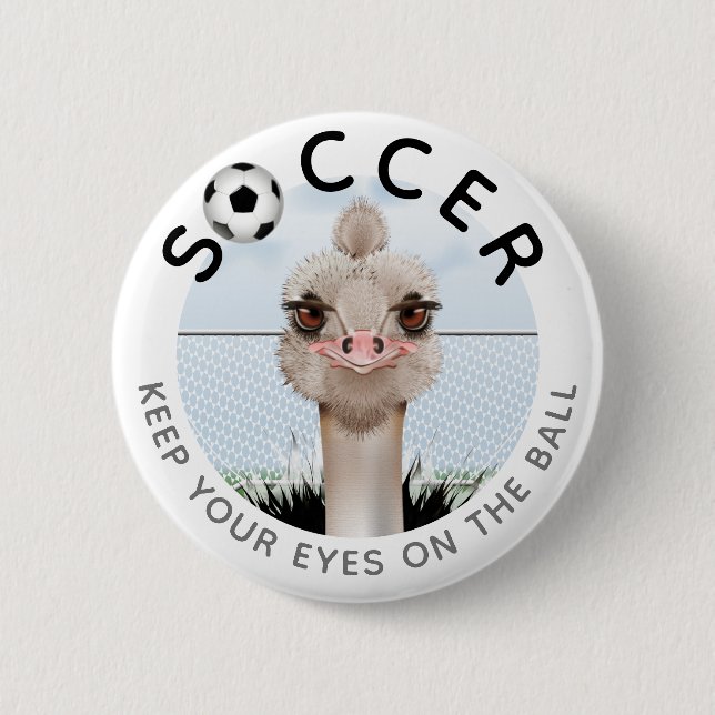 Ostrich Soccer Player Inspiration Button (Vorderseite)