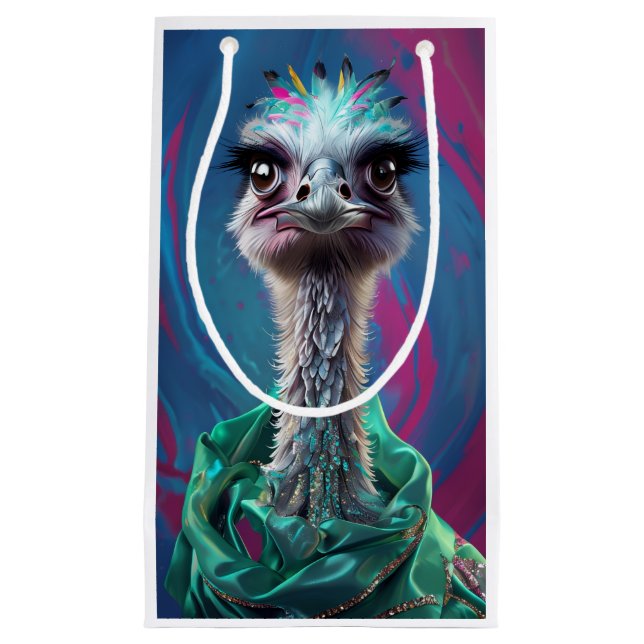 Ostrich themed  kleine geschenktüte (Vorderseite)