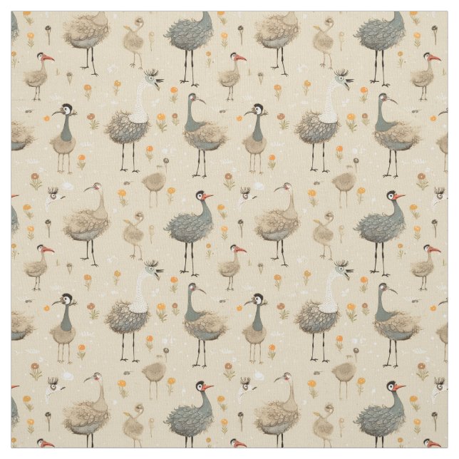 Ostrich Wonders: Whimsy Ostrich Stoff (Muster)