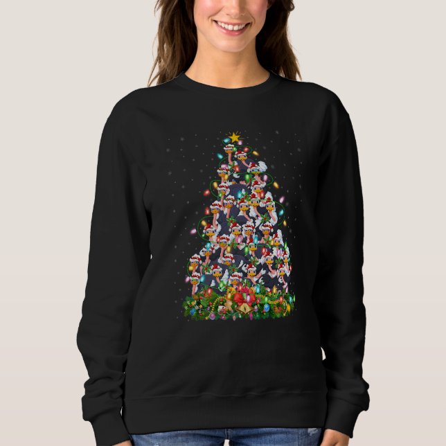 Ostrich  Xmas Lights Santa Ostrich Christmas Tree Sweatshirt (Vorderseite)