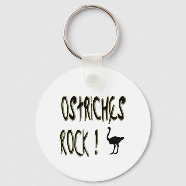 Ostriches Rock! Schlüsselanhänger (Vorderseite)