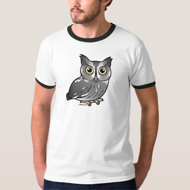 OstSchrei-Eule (graue Phase) T-Shirt (Vorderseite)