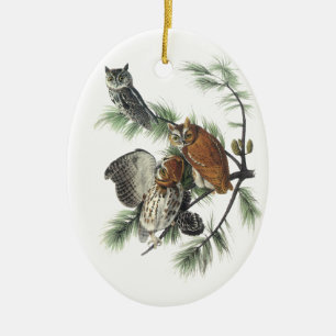 OstSchrei-Eule, John Audubon Keramik Ornament