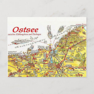 Ostsee Deutschland Bunte Karte Postkarte