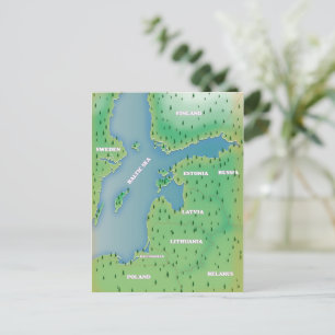 Ostsee-Karte Postkarte
