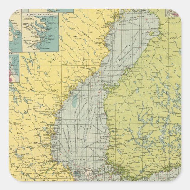 Ostsee Quadratischer Aufkleber (Vorderseite)