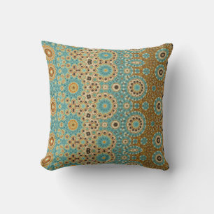 Ostseebaukissen in Aqua & Tan Kissen