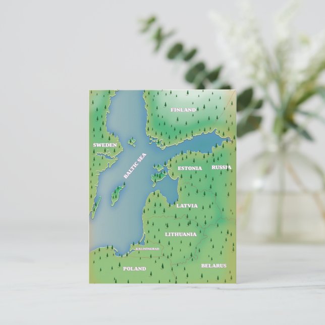 Ostseekarte Postkarte (Stehend Vorderseite)