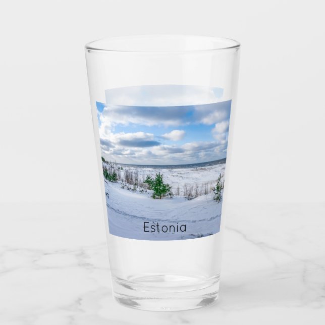 Ostseeküste im Winter schneebedeckt Glas (Vorderseite)
