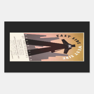 Ostseite ~ Westseite Rechteckiger Aufkleber