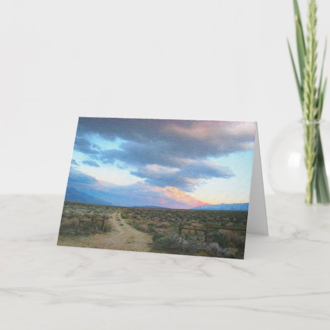 Ostsierra Landschaft - Owens Tal Feiertagskarte (Vorderseite)