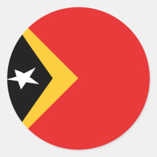 Osttimor-Fischaugen-Flaggenaufkleber Runder Aufkleber