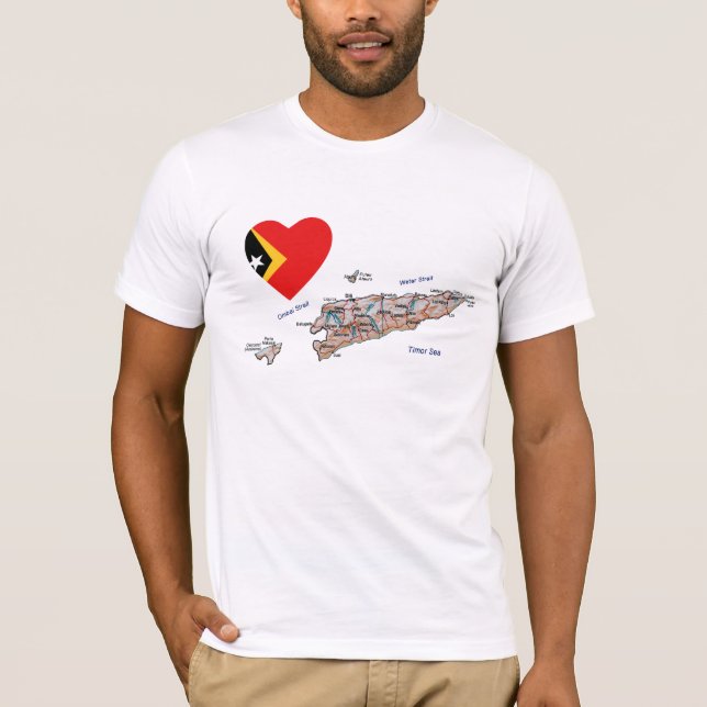 Osttimor Flag Herz und T - Shirt Karte (Vorderseite)