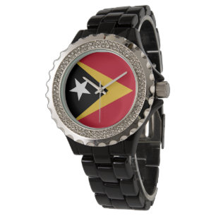 Osttimor-Flagge Armbanduhr