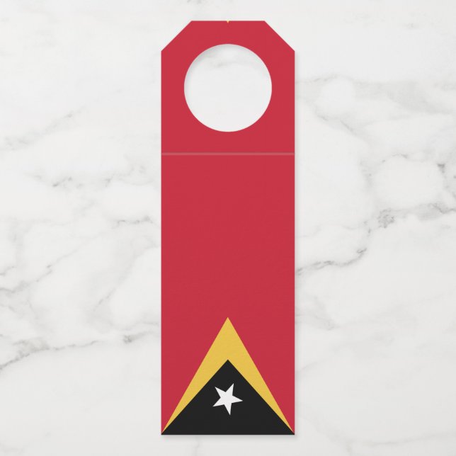 Osttimor-Flagge Flaschenanhänger (Vorderseite)