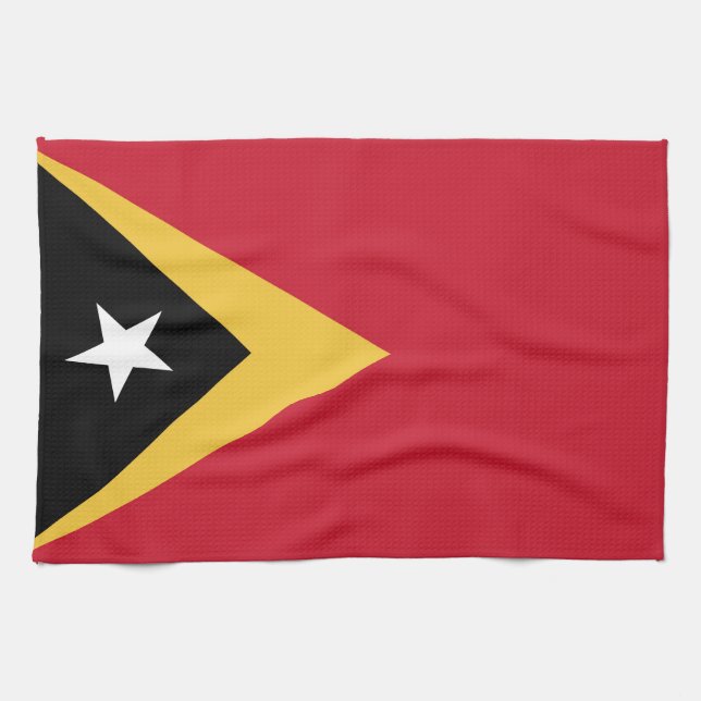 Osttimor-Flagge Geschirrtuch (Horizontal)