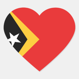 Osttimor-Flagge-Herz-Aufkleber Herz-Aufkleber