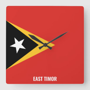 Osttimor-Flagge Strahlend Patriotisch Quadratische Wanduhr