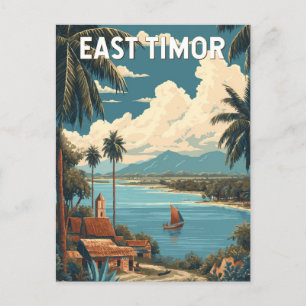 Osttimor-Illustration Reise Kunst Vintage Postkarte