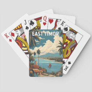Osttimor-Illustration Reise Kunst Vintage Spielkarten