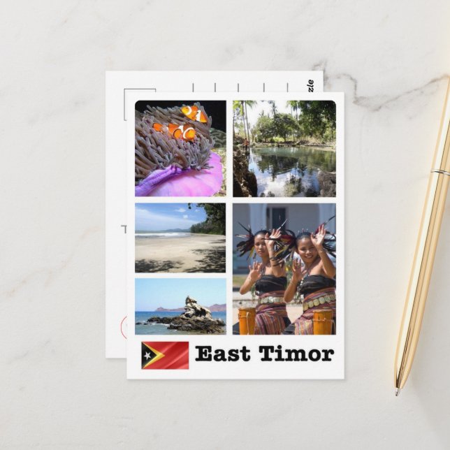 Osttimor - Mosaik - Postkarte (Vorderseite/Rückseite Beispiel)