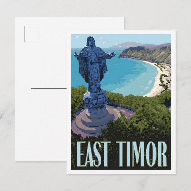 Osttimor Vintage Art Reise Postkarte (Vorne/Hinten)