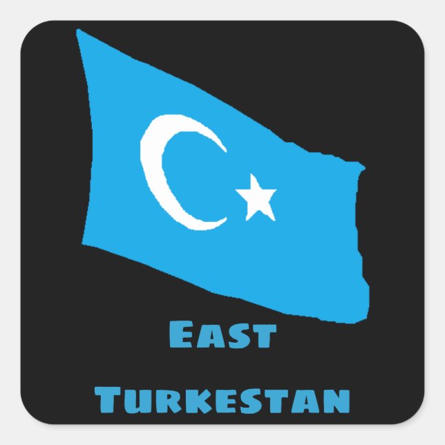 Ostturkestan-Flaggensticker Quadratischer Aufkleber (Vorderseite)