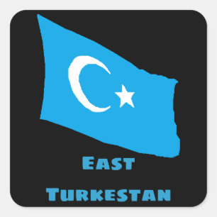 Ostturkestan-Flaggensticker Quadratischer Aufkleber