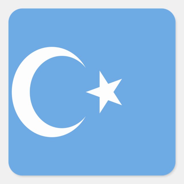 Ostturkestan Uyghur Flag Quadratischer Aufkleber (Vorderseite)