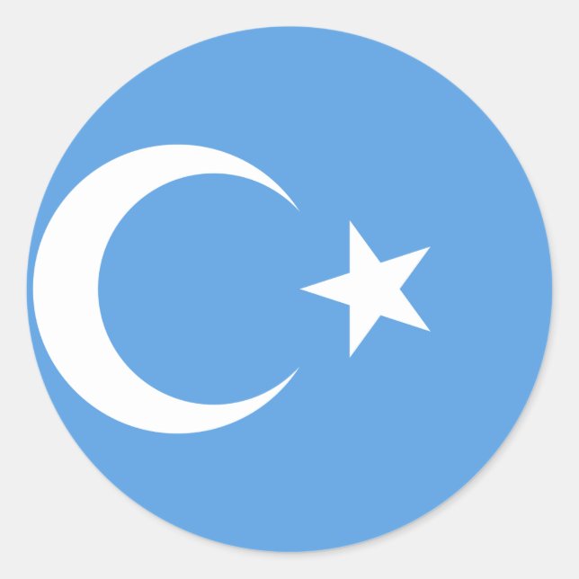 Ostturkestan Uyghur Flag Runder Aufkleber (Vorderseite)