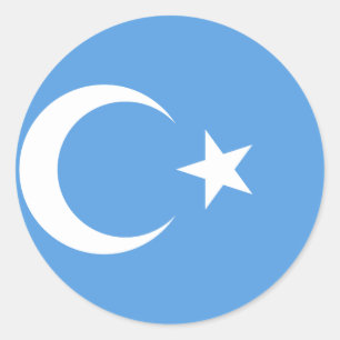 Ostturkestan Uyghur Flag Runder Aufkleber