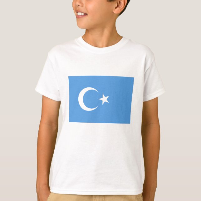 OstTurkestan Uyghur Flagge T-Shirt (Vorderseite)