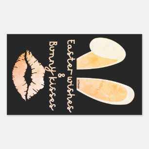 OSTWÜNSCHE & BUNNY KISSES Ostergeschenk Idee Rechteckiger Aufkleber