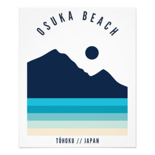 Osuka Beach Tohoku Japan Retro Vintag Fotodruck