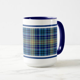 O'Sullivan Tartan Bright Blue Irish Kariert Tasse