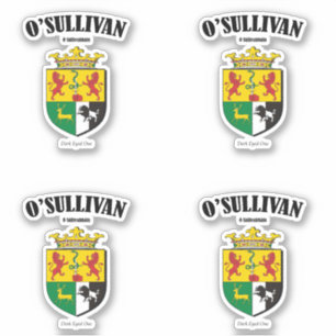 O'Sullivan Wappen Irish Translation & Meaning (x4) Aufkleber