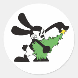 Oswald Der glückliche Rabbit Weihnachtsbaum Runder Aufkleber