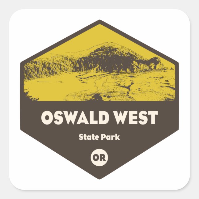 Oswald West Staat Park Oregon Quadratischer Aufkleber (Vorderseite)