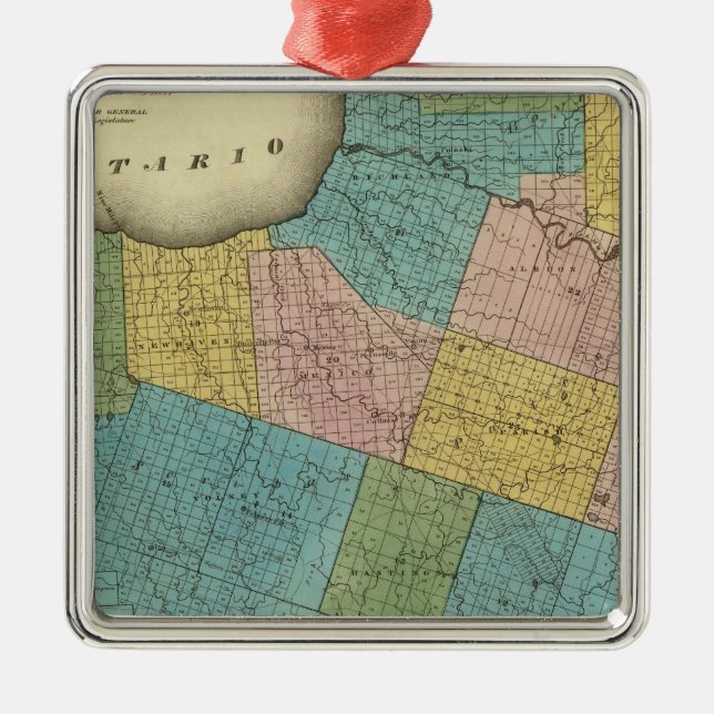 Oswego County Silbernes Ornament (Vorne)