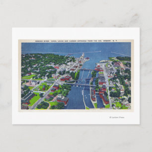 Oswego Fluss, Locks, Hafeneinfahrt Postkarte