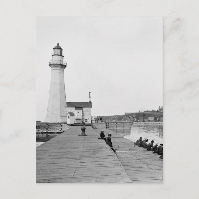 Oswego Harbor West Pierhead Lighthouse Postkarte (Vorderseite)