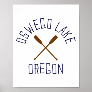 Oswego Lake Oregon Outdoor Vintage  Poster