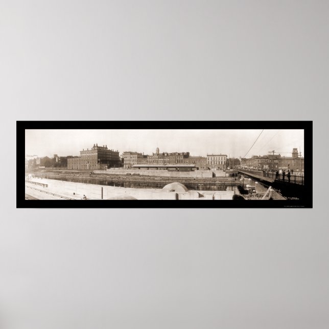 Oswego NY Riverfront Foto 1909 Poster (Vorne)