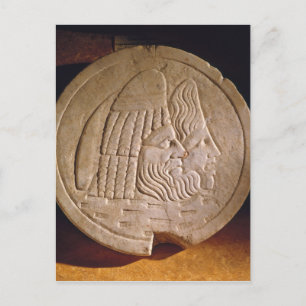 Oszillator, das theatralische Masken darstellt Postkarte