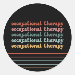 OT Berufliche Therapie Retro OT School Student Runder Aufkleber