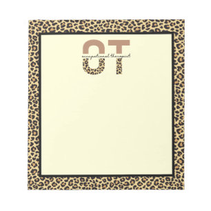 OT Cheetah Print Beruf Therapeut Notizblock