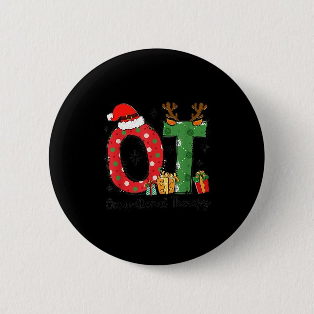Ot Christmas Occupational Therapy Therast Merry Ot Button (Vorderseite)
