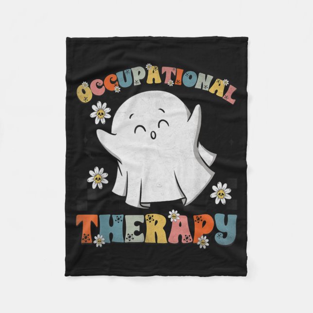 Ot Occupational Therapy Halloween Retro Ghost Ot H Fleecedecke (Vorderseite)