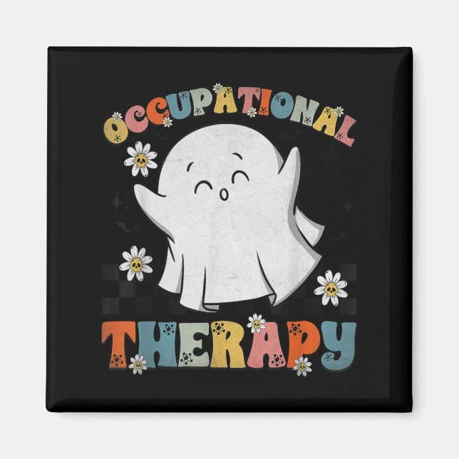 Ot Occupational Therapy Halloween Retro Ghost Ot H Magnet (Vorne)