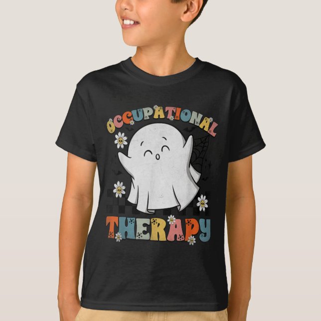 Ot Occupational Therapy Halloween Retro Ghost Ot H T-Shirt (Vorderseite)